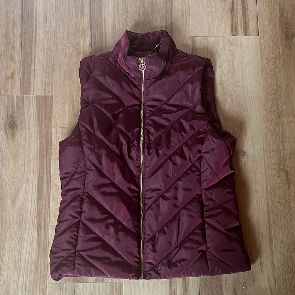 MICHAEL Michael Kors Deep Red Quilted Vest